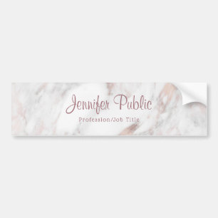 Pegatina Para Coche Handwritten Script Template Rose Gold Marble