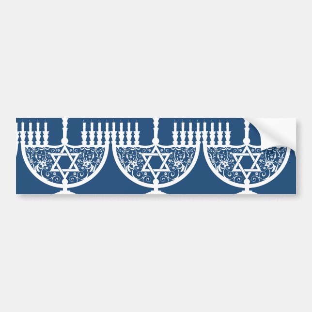 Pegatina Para Coche Hanukkah Menorah (Frente)
