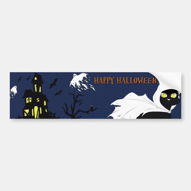 Pegatina Para Coche Happy Halloween (Frente)