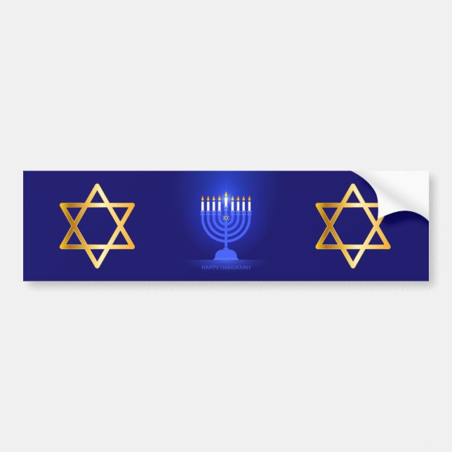 Pegatina Para Coche Happy Hanukkah Bumper Sticker (Frente)