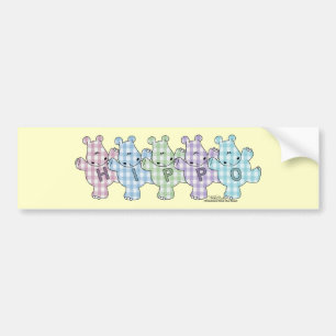 Pegatina Para Coche Happy Hippos pastel gingham