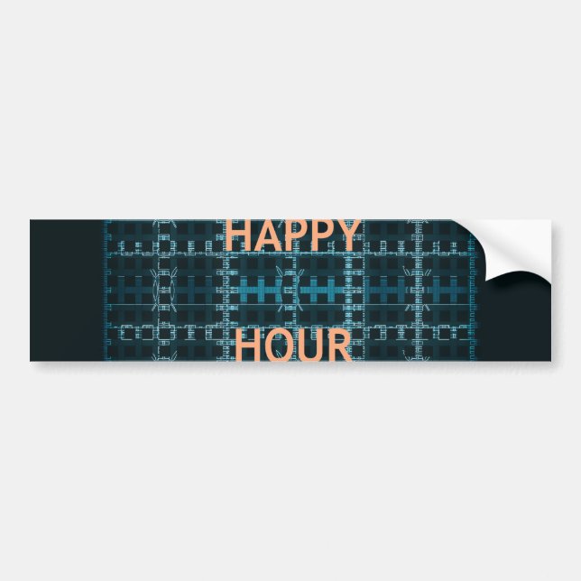 Pegatina Para Coche Happy hour Bumper Sticker Template Car (Frente)