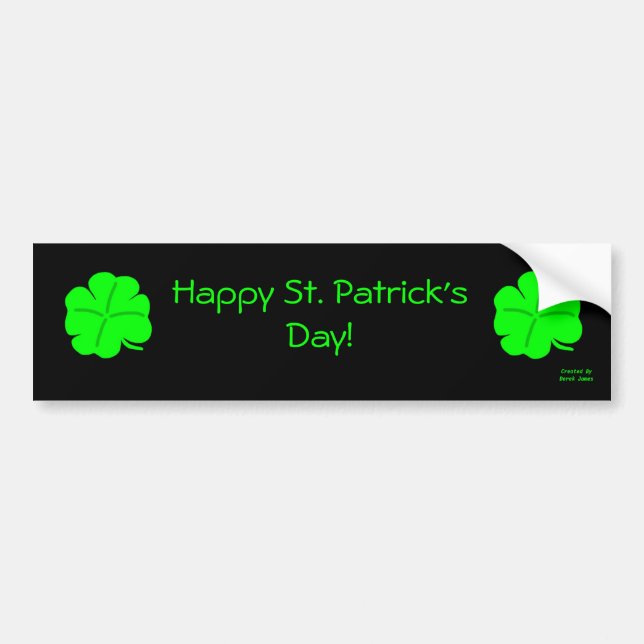 Pegatina Para Coche Happy St. Patrick's Day Bumper Sticker (Frente)