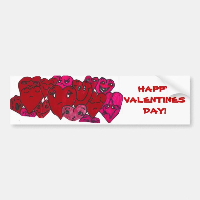 Pegatina Para Coche HAPPYVALENTINES DAY bumpersticker (Frente)