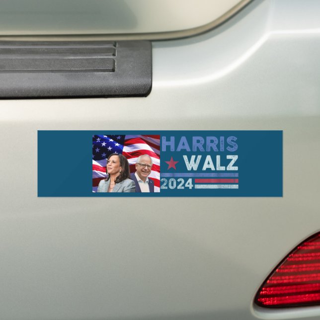 Pegatina Para Coche Harris Waltz 2024 Elecciones Kamala Harris Navy Bl (en coche)