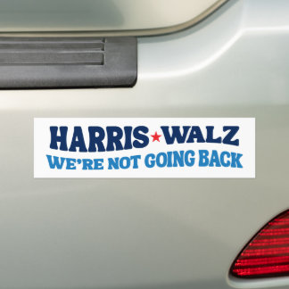 Pegatina Para Coche Harris Walz 2024 No volveremos a retro