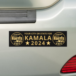 Pegatina Para Coche Harris Walz Elección de oro Personalizada Política