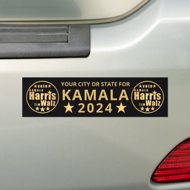 Pegatina Para Coche Harris Walz Elección de oro Personalizada Política (en coche)