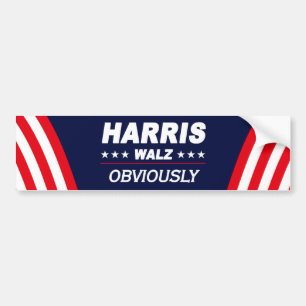 Pegatina Para Coche Harriz Walz Obviamente en las elecciones de 2024