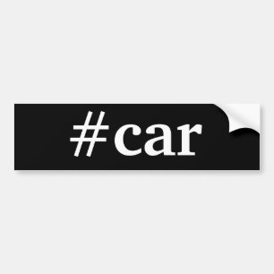 Pegatina Para Coche Hashtag car coche blanco negro bumpersticker