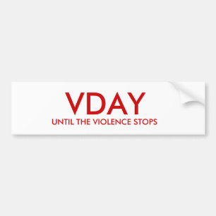 PEGATINA PARA COCHE HASTA QUE LA VIOLENCIA PARE, VDAY