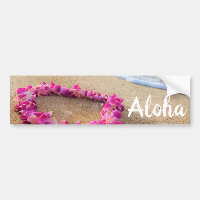Pegatina Para Coche Hawai Lei Sandy Beach Aloha (Frente)