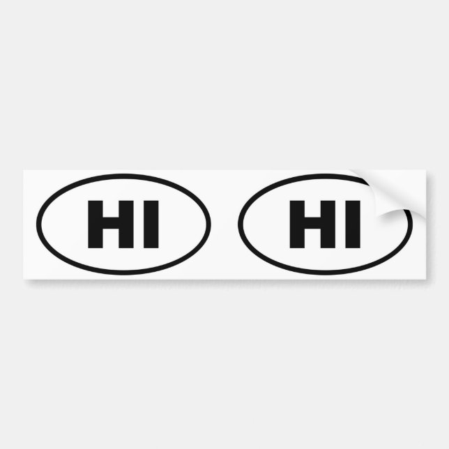 Pegatina Para Coche Hawaii HI oval (Frente)