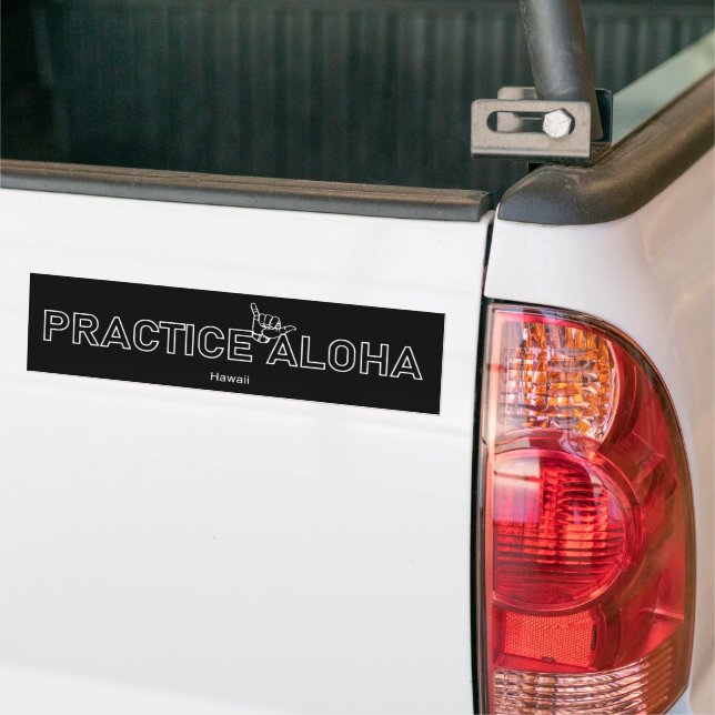Pegatina Para Coche Hawaii - Practica Aloha Shaka (suelta) (En Camión)