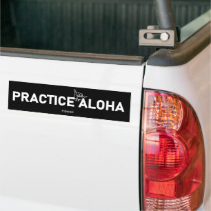 Pegatina Para Coche Hawaii - Practica Aloha Shaka (suelta) Parachoque