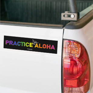Pegatina Para Coche Hawaii - Practica Aloha Shaka (suelta) Parachoque