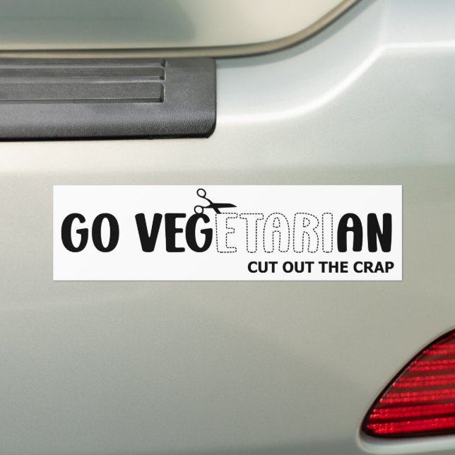 Pegatina Para Coche Hazte Vegetariano (en coche)