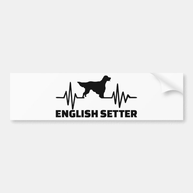 Pegatina Para Coche Heartbeat English Setter (Frente)