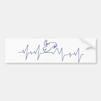 Pegatina Para Coche Heartbeat-Snowmobile