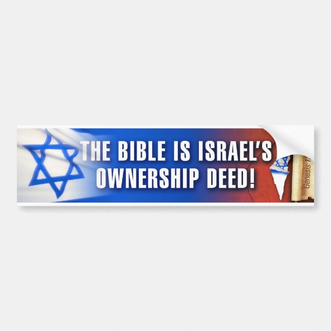 Pegatina Para Coche Hecho de la propiedad de Israel (Frente)