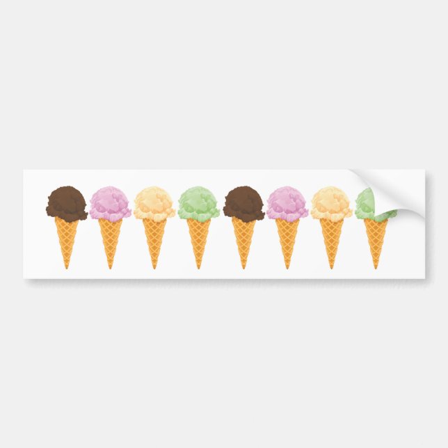 Pegatina Para Coche Helados de Crema (Frente)