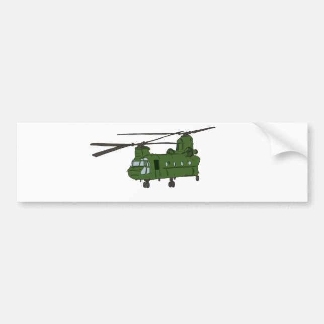 Pegatina Para Coche Helicóptero verde de los militares de CH-47 (Frente)