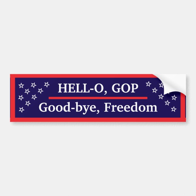 Pegatina Para Coche HELL-O GOP Bumper Sticker (Frente)