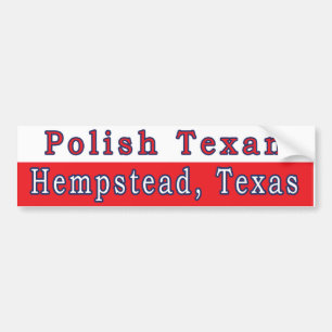 Pegatina Para Coche Hempstead Polaco Texan Bumper Sticker