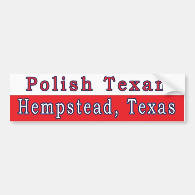 Pegatina Para Coche Hempstead Polaco Texan Bumper Sticker (Frente)