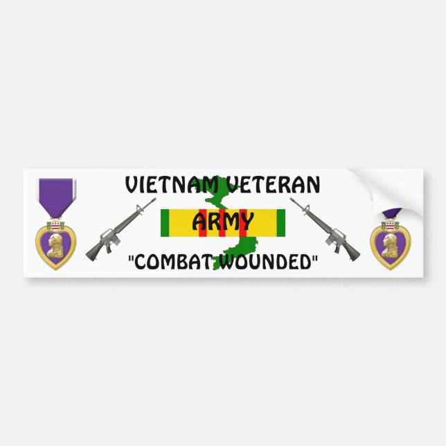Pegatina Para Coche Herido combate VET VIETNAM (Frente)