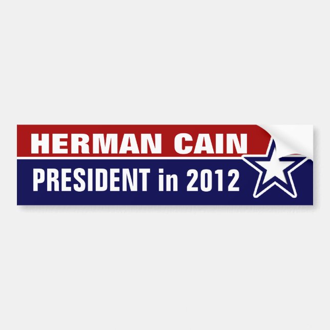 Pegatina Para Coche Herman Cain en 2012 (Frente)