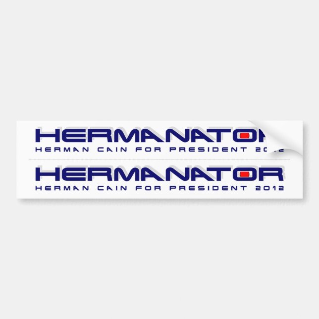 Pegatina Para Coche Herman Caín para el presidente 2012 doble (Frente)