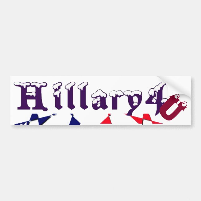 Pegatina Para Coche Hermosa e impresionante Hillary USA 4 You Snow-Cap (Frente)