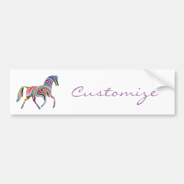 Pegatina Para Coche Hermoso color arcoiris Caballo Thunder_Cove (Frente)