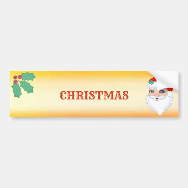Pegatina Para Coche Hermoso Santa Claus de Navidad (Frente)