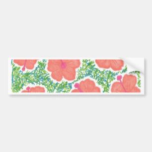 Pegatina Para Coche Hibiscus Pop Art Pattern