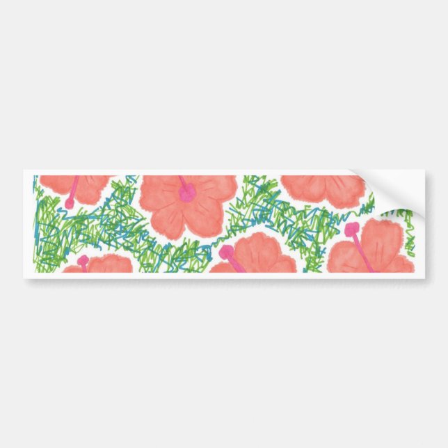 Pegatina Para Coche Hibiscus Pop Art Pattern (Frente)