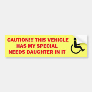 Pegatina Para Coche Hija con necesidades especiales en el vehículo