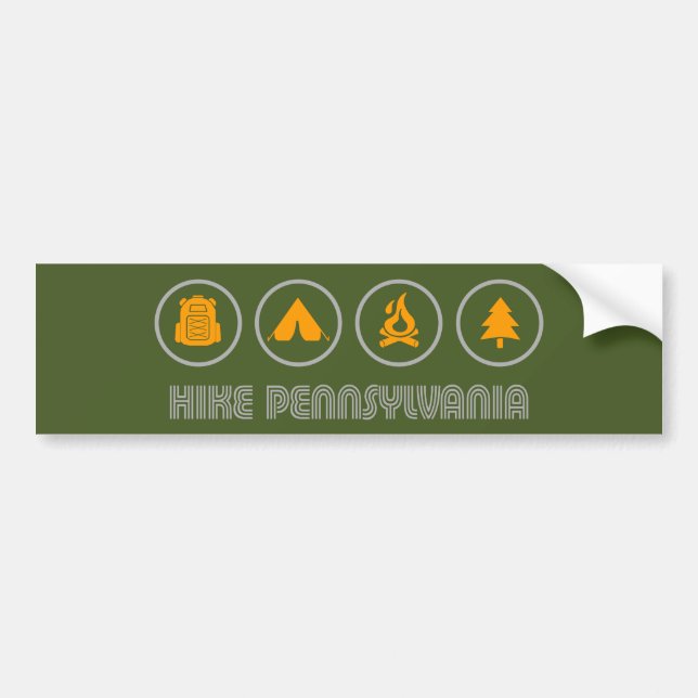 Pegatina Para Coche Hike Pennsylvania (Frente)