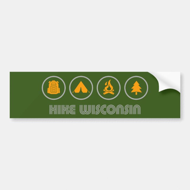 Pegatina Para Coche Hike Wisconsin (Frente)