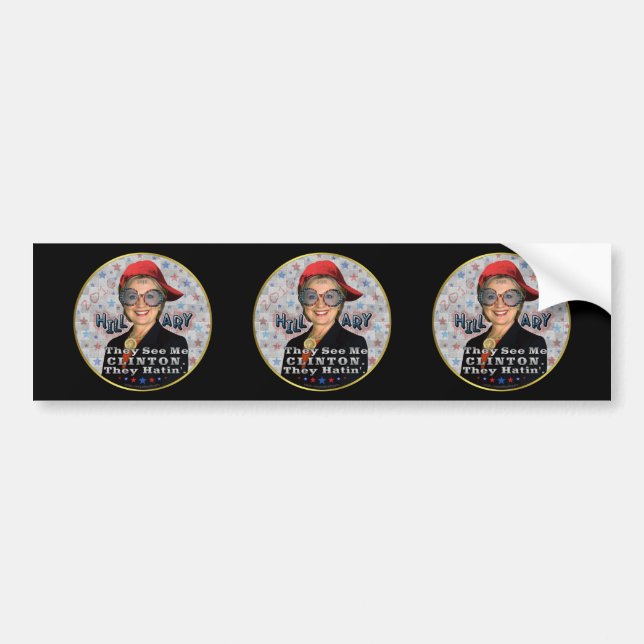 Pegatina Para Coche Hillary Clinton 2016 sobre las divertidas eleccion (Frente)