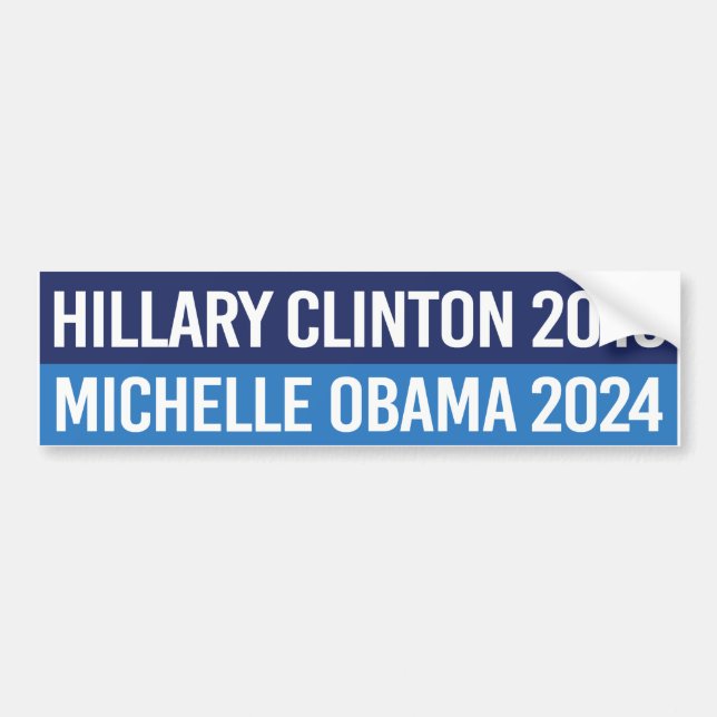 Pegatina Para Coche Hillary Clinton 2016 y Michelle Obama 2024 (Frente)
