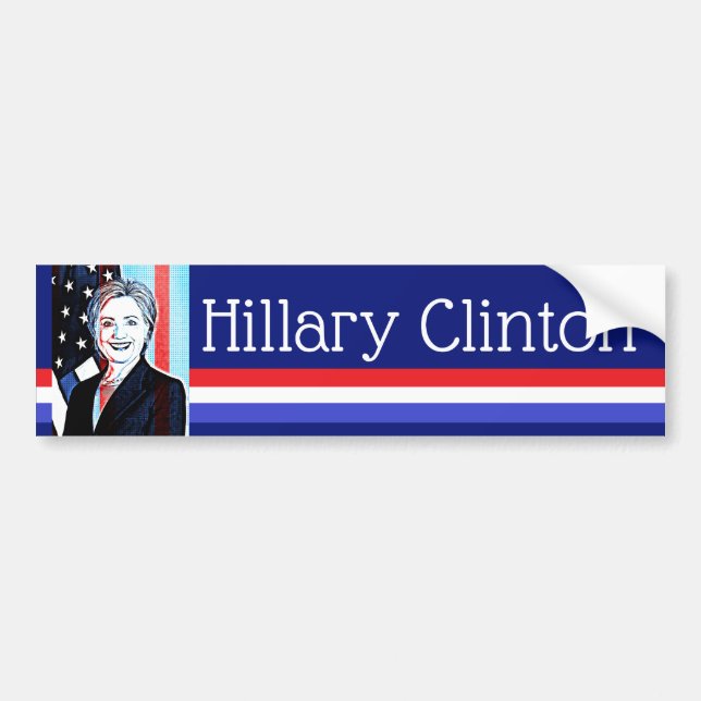 Pegatina Para Coche Hillary Clinton Digital Art Bumper Sticker (Frente)