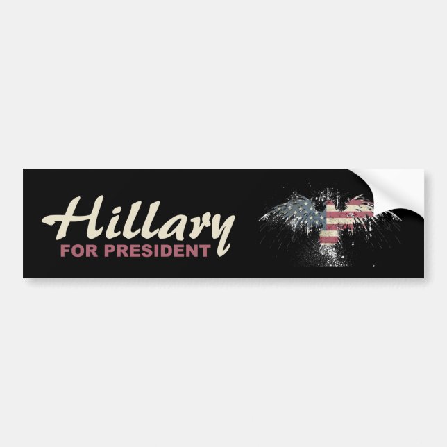 Pegatina Para Coche Hillary Clinton para el presidente (Frente)