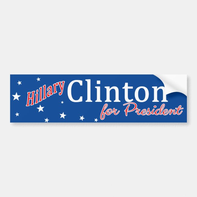 Pegatina Para Coche Hillary Clinton para el presidente (Frente)