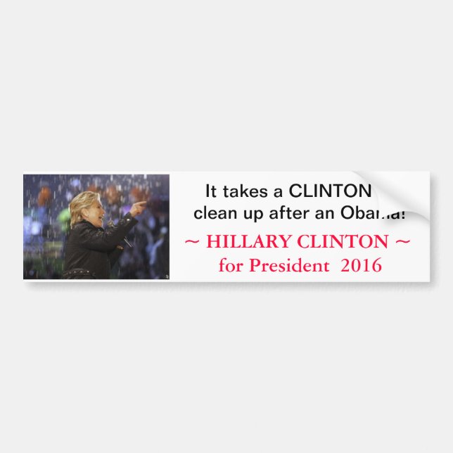 Pegatina Para Coche Hillary Clinton para el presidente 2016 - (Frente)