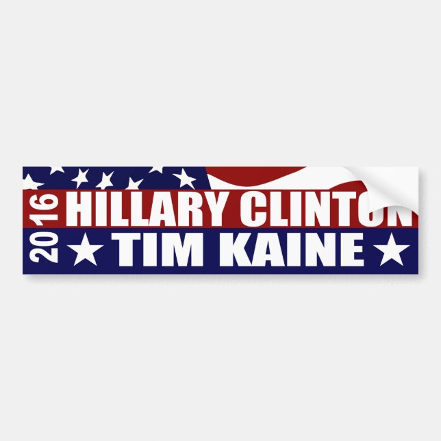 PEGATINA PARA COCHE HILLARY CLINTON TIM KAINE 2016 (Frente)