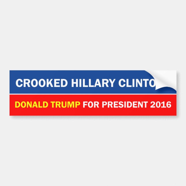 Pegatina Para Coche Hillary Clinton torcida (Frente)