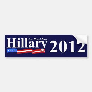 Pegatina Para Coche Hillary para el presidente 2012