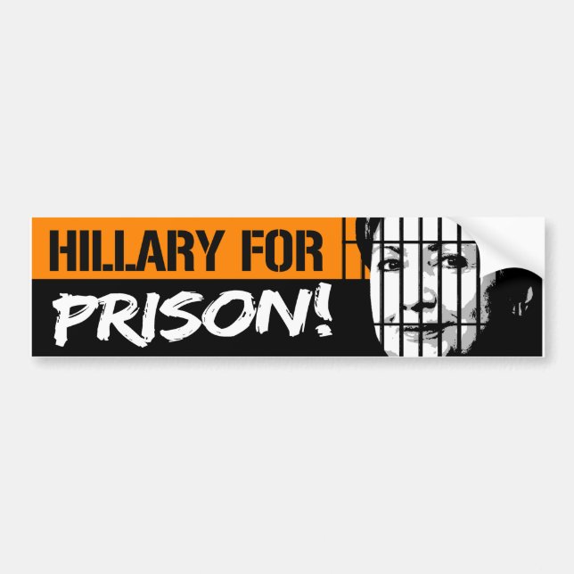 Pegatina Para Coche Hillary para la prisión - conservador - (Frente)